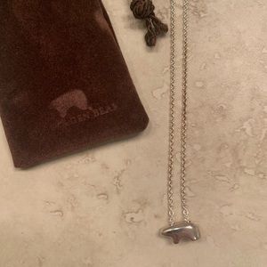 Golden Bear Small Sterling Silver Necklace
